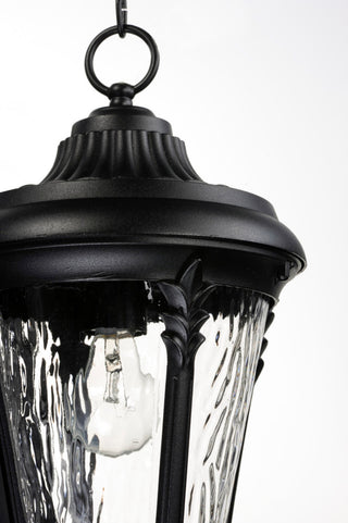 Maxim 3058 Sentry 1 Light 9"W Outdoor Mini Pendant - Black / Water Glass