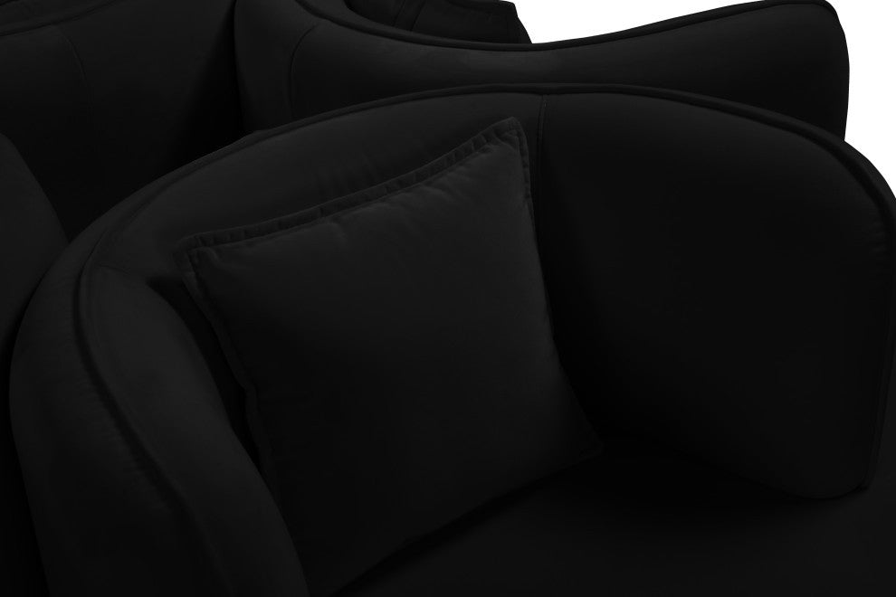 Circlet Velvet Upholstered Roundabout Sofa, Black