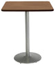 KFI Mode 42" Square Top Breakroom Table Cherry Round Silver Base Bistro Height