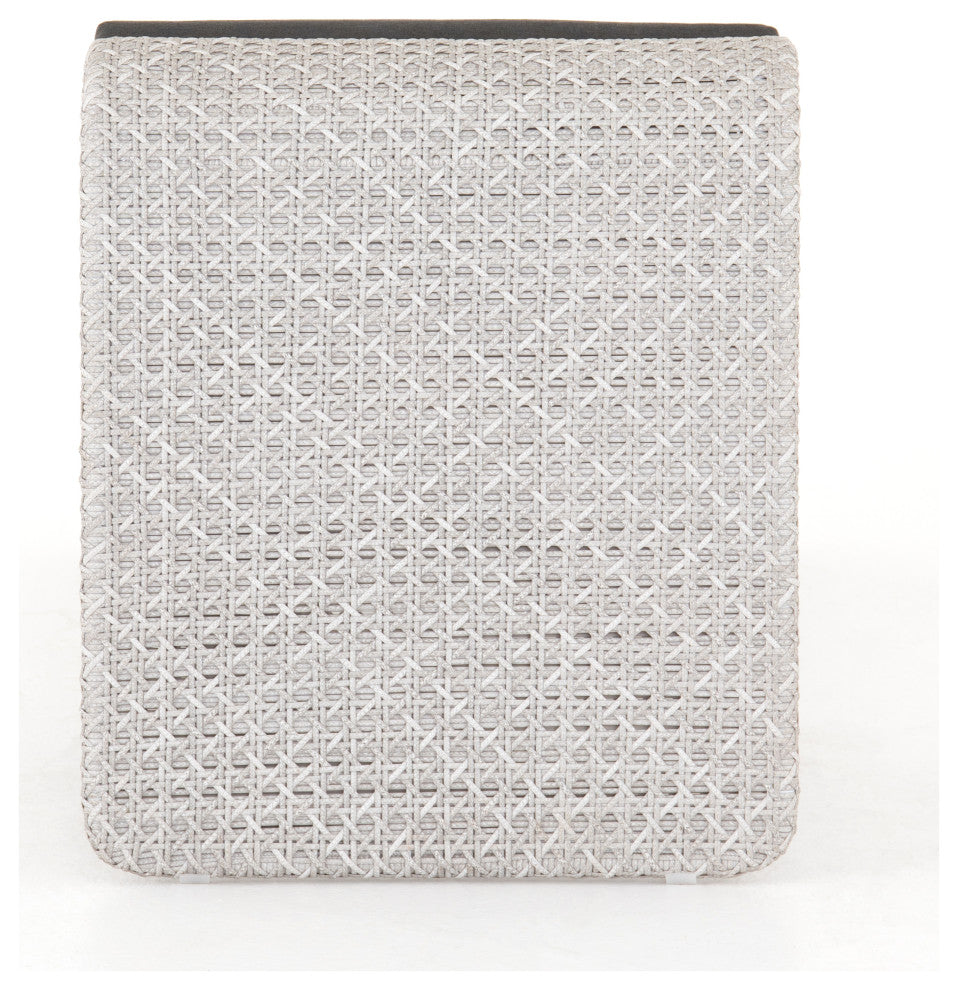Paige Outdoor Woven Chaise Lounge-Grey