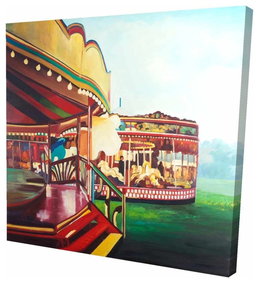 Carousel In a Carnaval, Fine Art Gallery Wrapped Canvas, 24"x24"