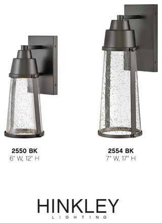 Hinkley Miles Medium Wall Mount Lantern, Black