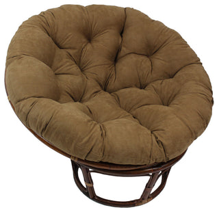 44" Solid Micro Suede Papasan Cushion, Fits 42" Papasan Frame, Brown