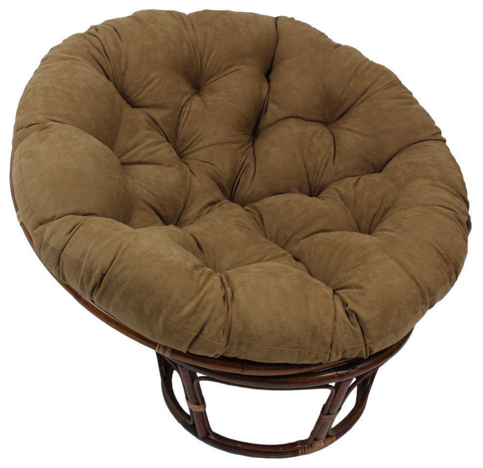 44" Solid Micro Suede Papasan Cushion, Fits 42" Papasan Frame, Brown