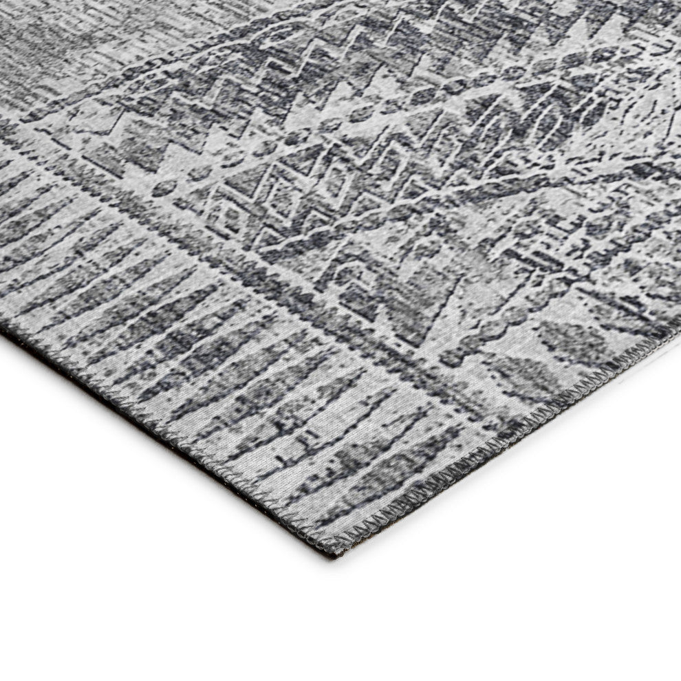 Indoor/Outdoor Sedona SN7 Pewter Machine Washable 10' x 10' Round Rug