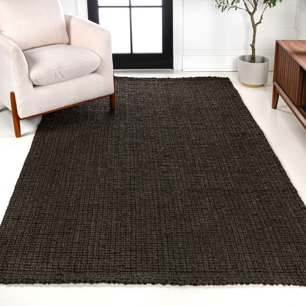 Pata Hand Woven Chunky Jute Brown 5 ft. x 8 ft. Area Rug