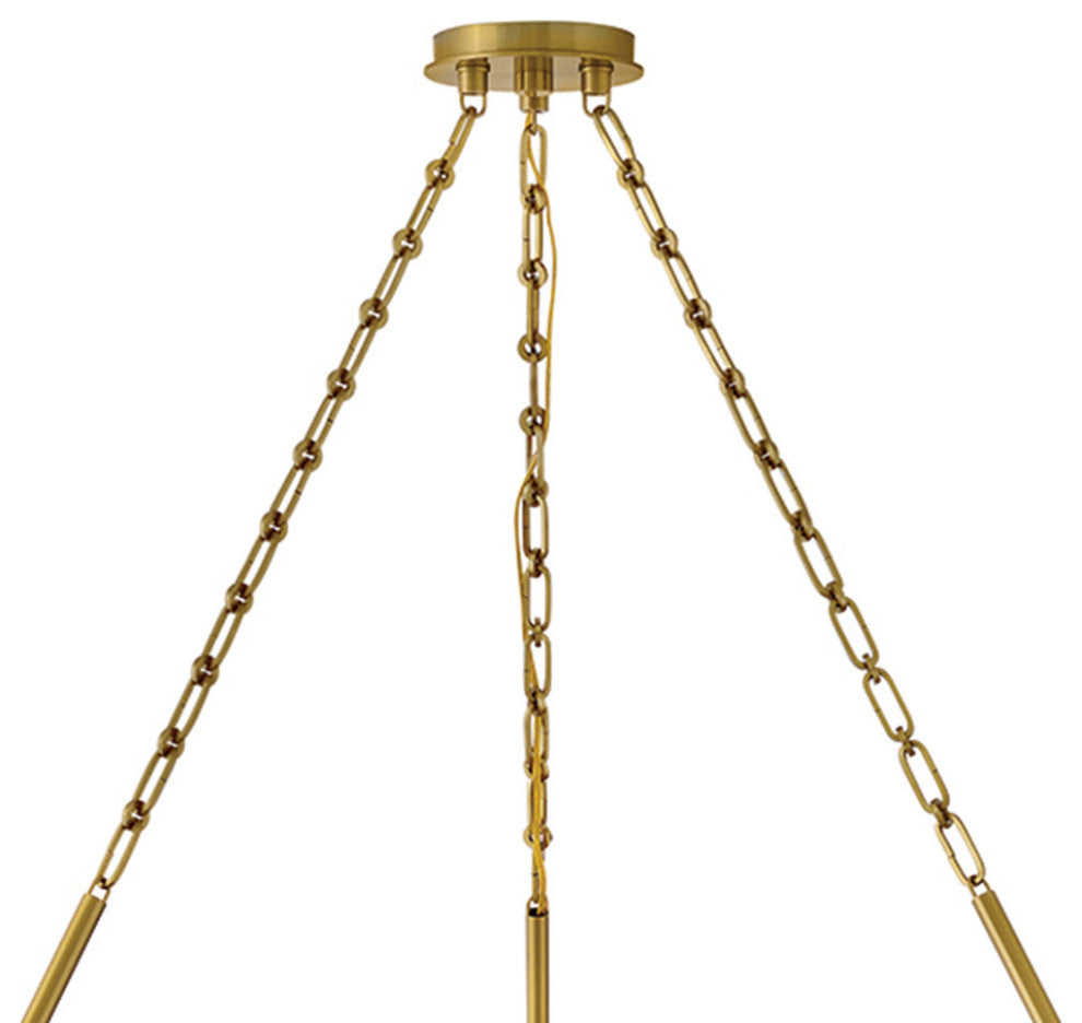 Fredrick Ramond Coco Extra Large Single Tier Chandelier, Lacquered Brass