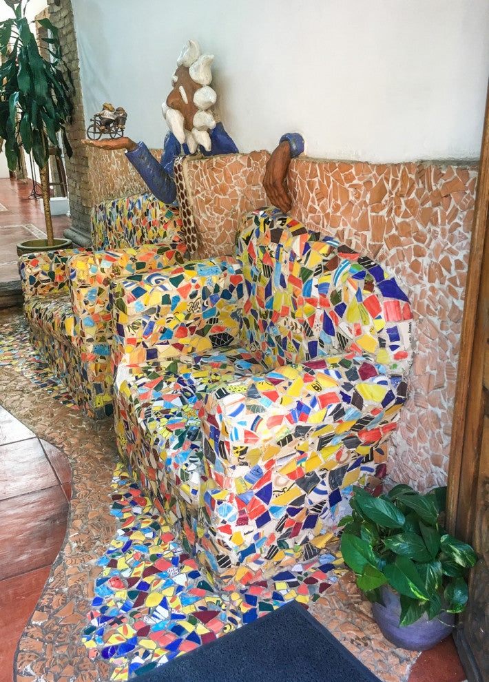 Broken Talavera Mexican Tile in Mixed Solid Color Tiles, 10 Pounds