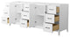 Elan 84" Double Vanity, White, No Top, No Sink, Black Trim