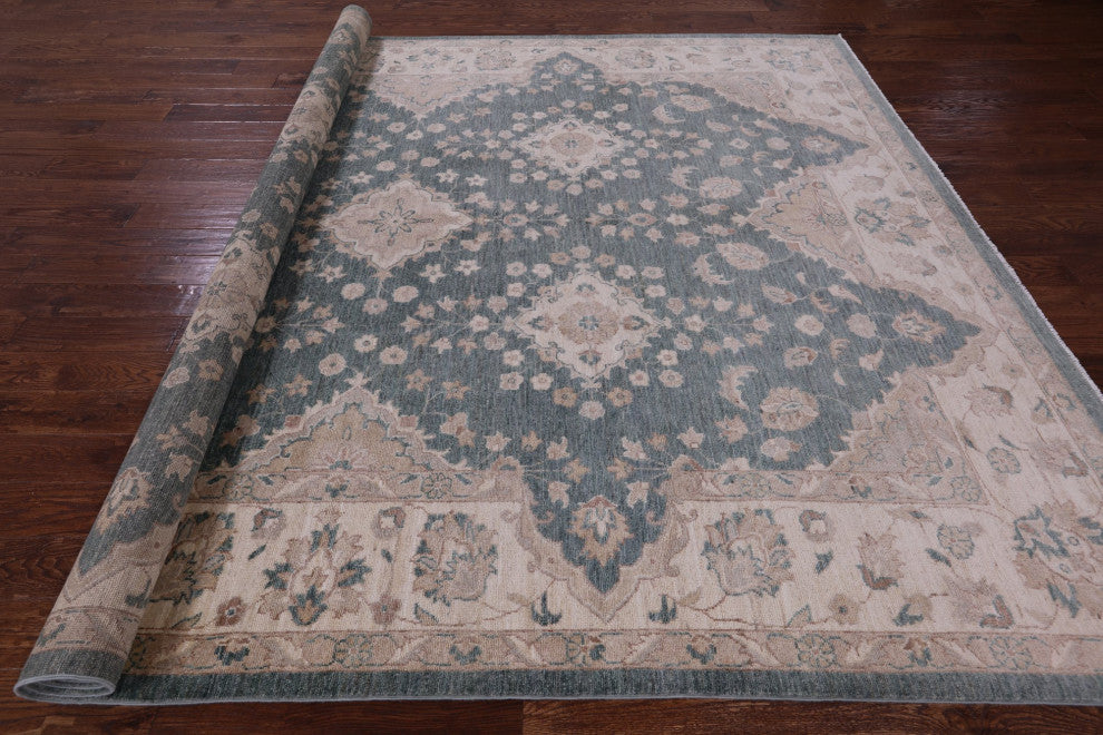 Handmade Peshawar Wool Rug 8' 10" X 11' 5" Q11383