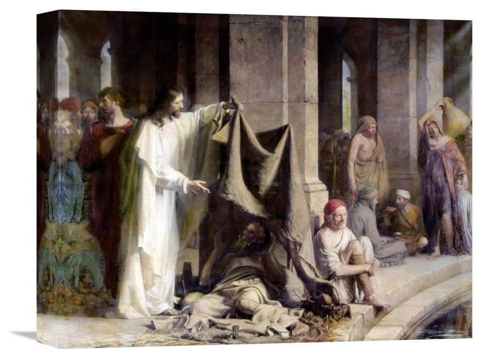 "Pool of Bethesda" Stretched Canvas Giclee by Carl Bloch, 16"x13"