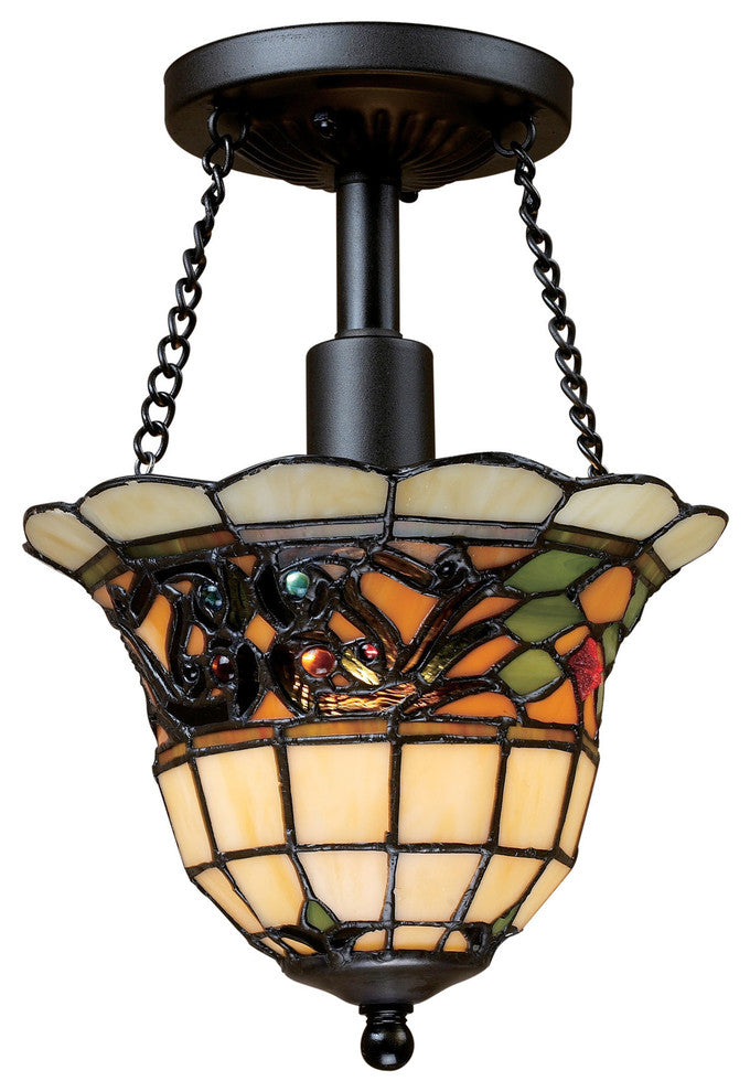 Elk Lighting 70021-1 Tiffany Buckingham 1-Light Semi Flush Light