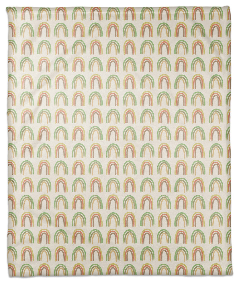 Straight Rainbow Pattern 50"x60" Coral Fleece Blanket