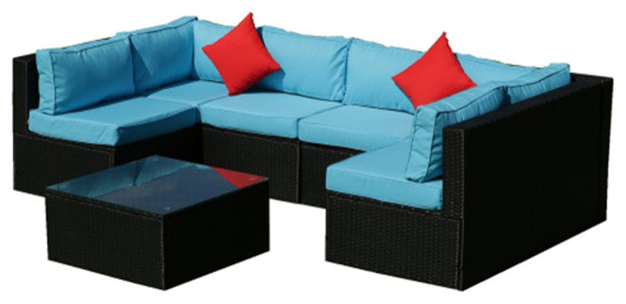 5 Piece Rattan Sectional Outdoor Outdoor Patio Furniture