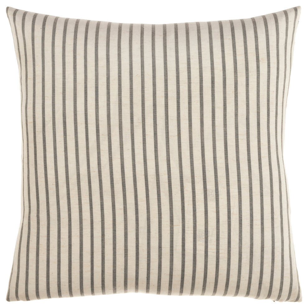 Surya Penelope Stripe Light Beige Pillow Shell With Polyester Insert 18"H X 18"W