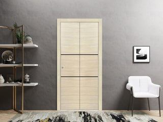 Bi-fold Doors 56 x 80 | Planum 0014 Natural Veneer with  | Sturdy Tracks