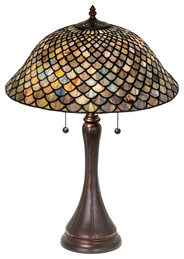 Meyda Lighting 28369 23"H Tiffany Fishscale Table Lamp