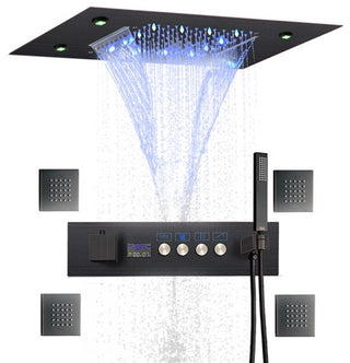LED Shower System With Hand Shower and Jetted Body Sprays, Dark Orb