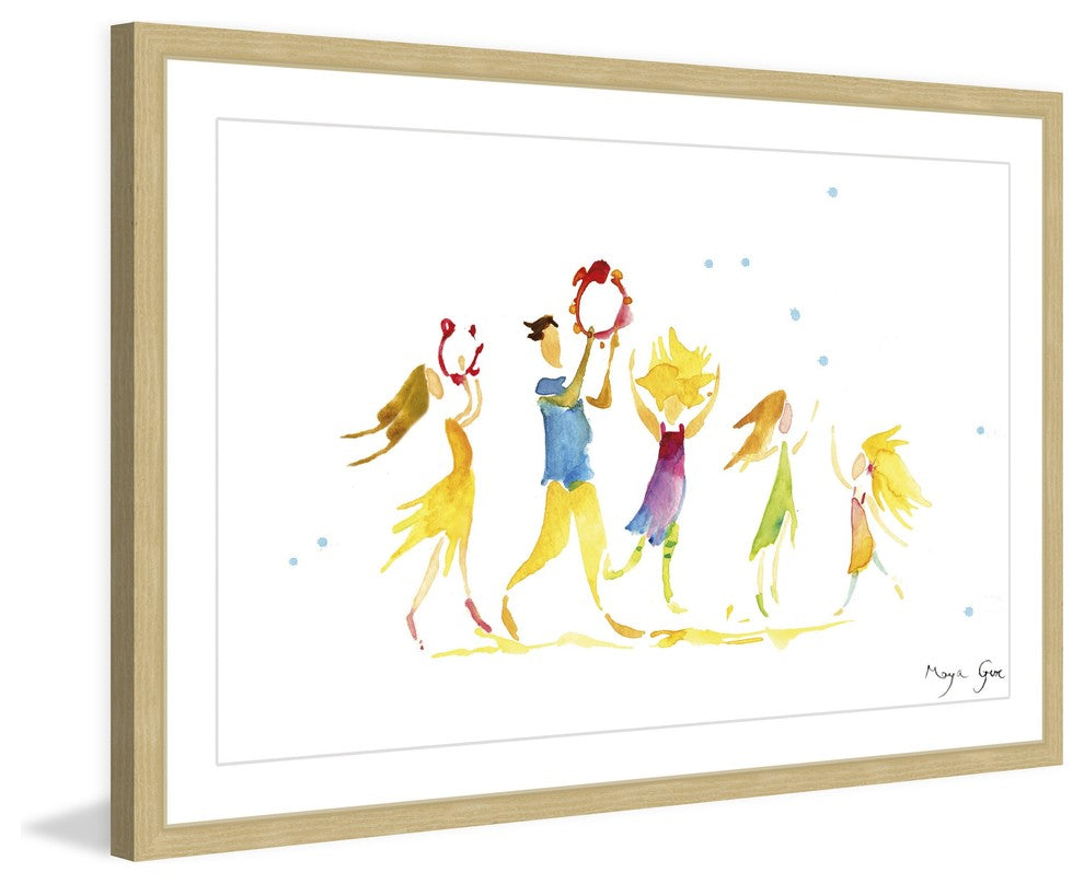 Marmont Hill, "Dancing Family" by Maya Gur Framed Painting Print, 18x12