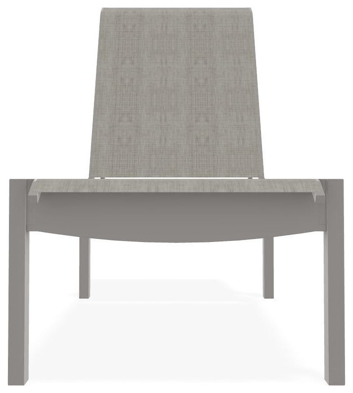 Leeward Sling Stackable Outdoor Chaise Lounge, Smoke/Warm Gray