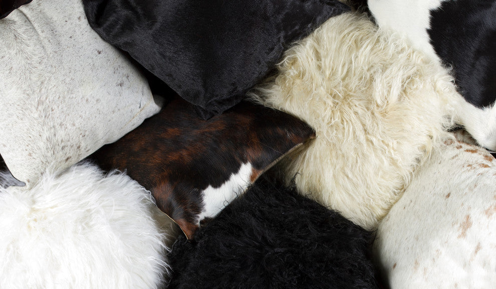 100% Sheepskin New Zealand Pillows, Set of 2, Gray, 12"x20"
