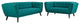 Bestow 2-Piece Upholstered Fabric Sofa and Loveseat Set Teal