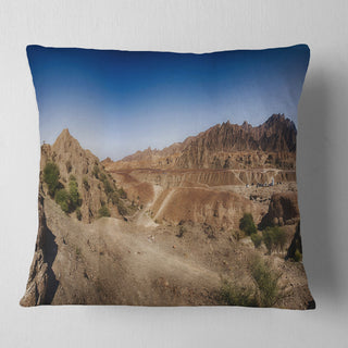 Hatta Mountains Landscape Photography Throw Pillow, 18"x18"