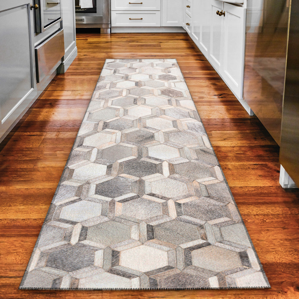 Indoor/Outdoor Stetson SS1 Flannel Machine Washable 2'3" x 12' Runner Rug