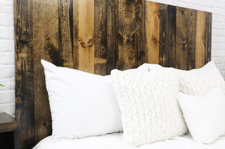 Handcrafted Headboard, Leaner Style, Dark Brown, Twin