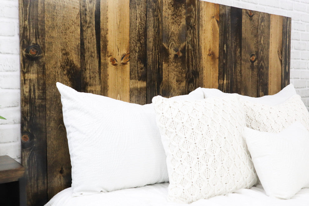 Handcrafted Headboard, Leaner Style, Dark Brown, Twin
