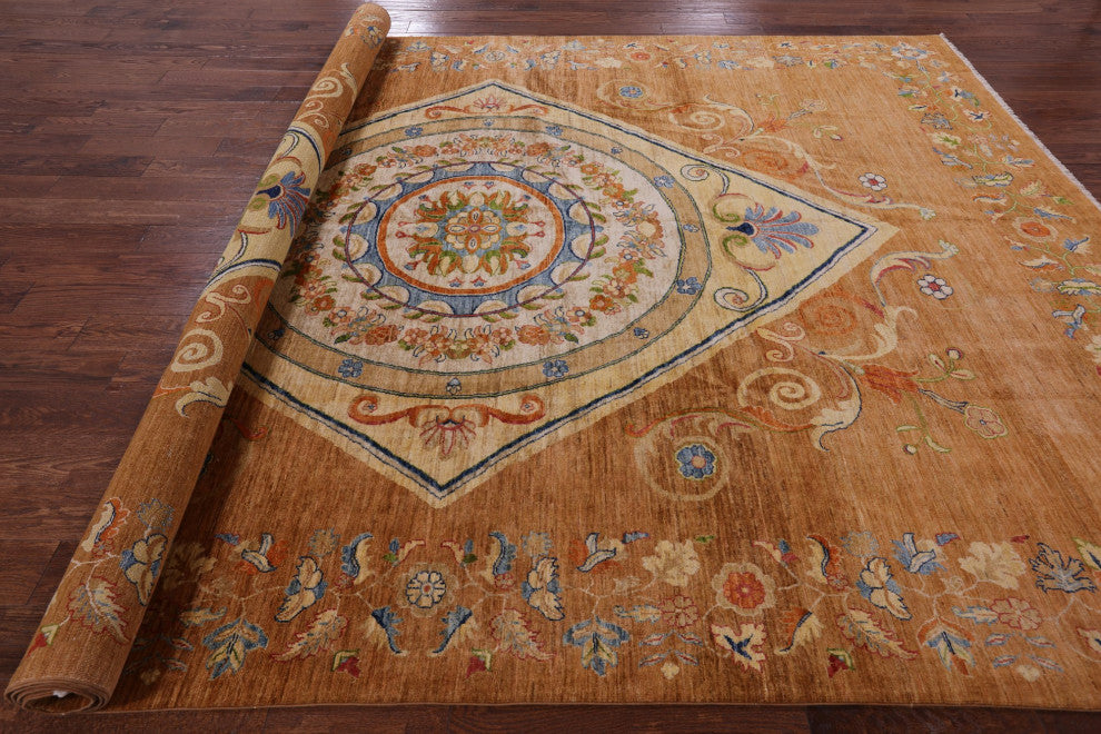 8' 10" X 11' 10" Contemporary Hand Knotted Wool Rug Q4764