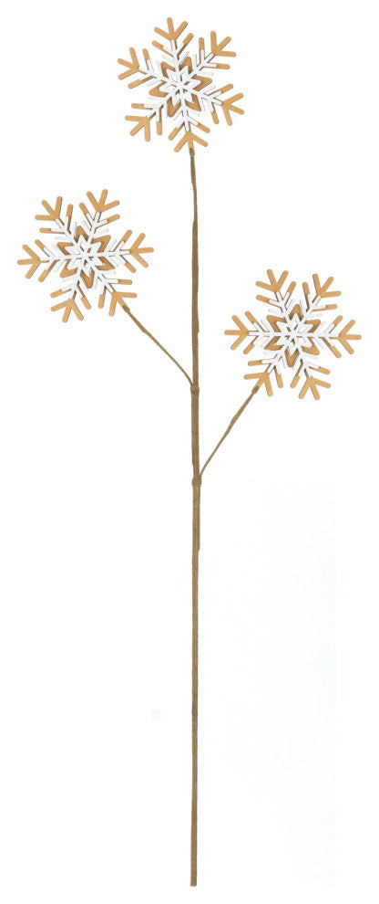 Wood Snowflake Spray, Set of 6