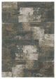 Alistair Distressed Abstract Teal/ Grey Indoor Area Rug, Teal, 9'10"x12'10"