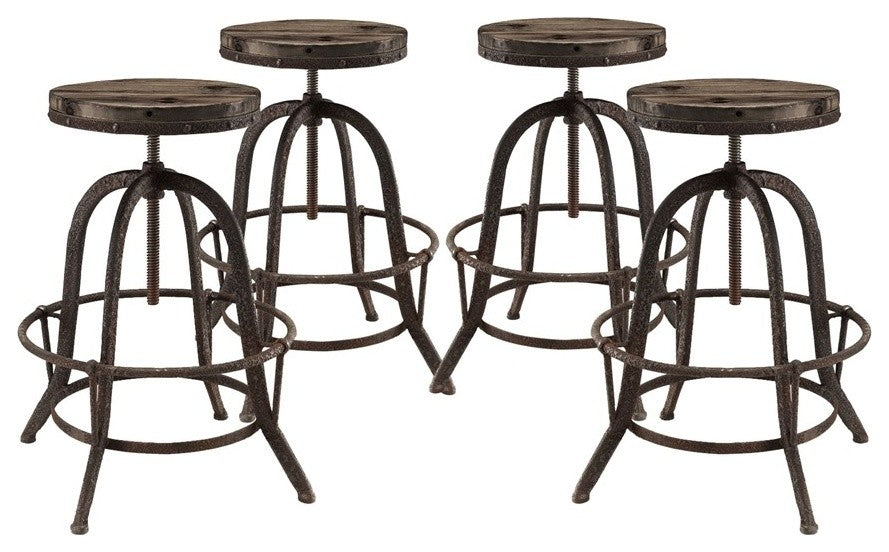 Modern Brown Collect Bar Stool Set of 4