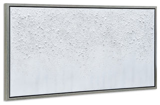 White Snow B Textured Metallic Hand Painted Wall Art Framed Canvas