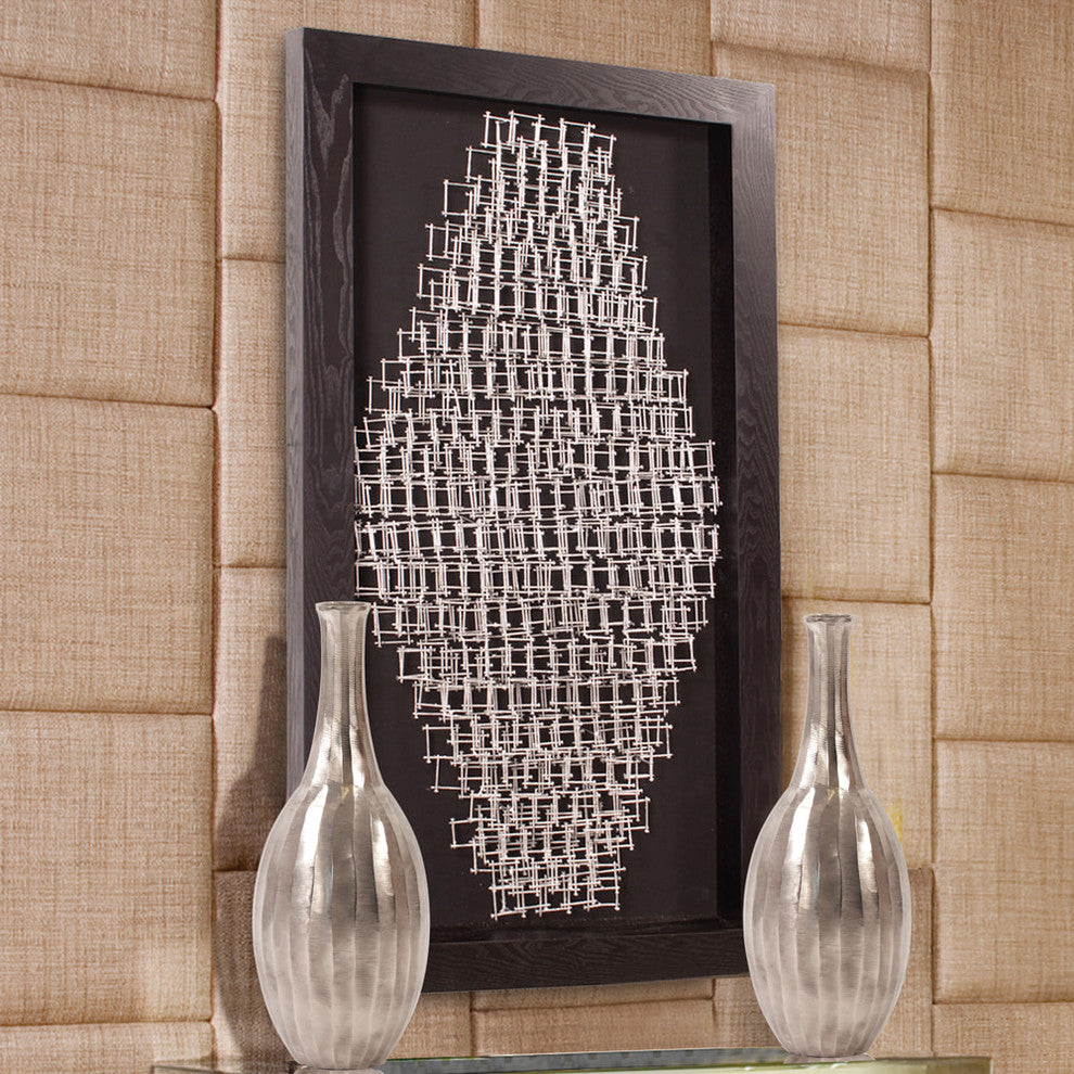 Howard Elliott Silver Chiseled Metal Bottle