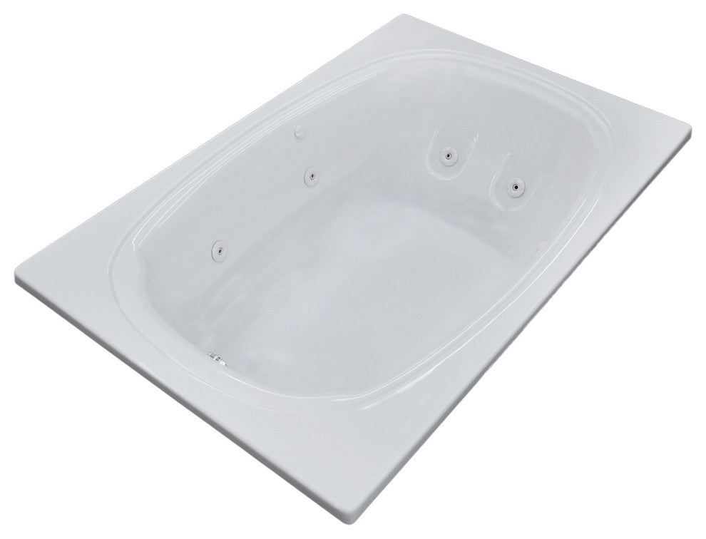 Caravaggio 48 x 72 Rectangular Whirlpool Jetted Drop-In Bathtub with Left Drain