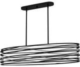 Spiral 5-Light Linear Chandelier, Mystic Black