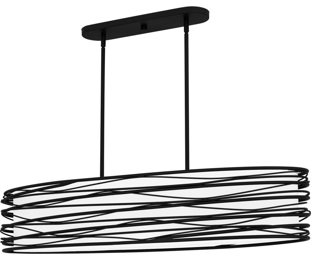 Spiral 5-Light Linear Chandelier, Mystic Black