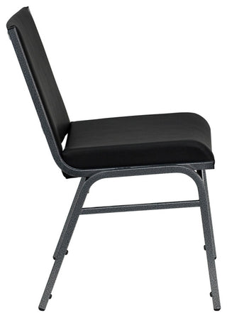 Hercules Series Heavy Duty Black Vinyl Fabric Stack Chair