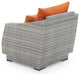 Cannes 2 Piece Aluminum Outdoor Patio Club Chairs, Orange