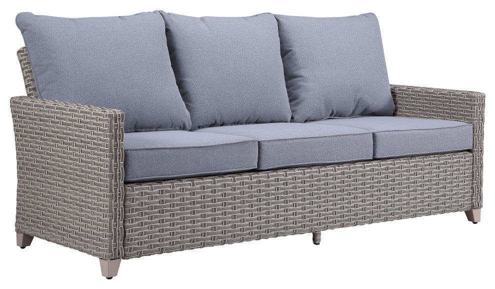 ACME Greeley 4PC Pack Patio Sofa Set in Gray Fabric & Gray Finish