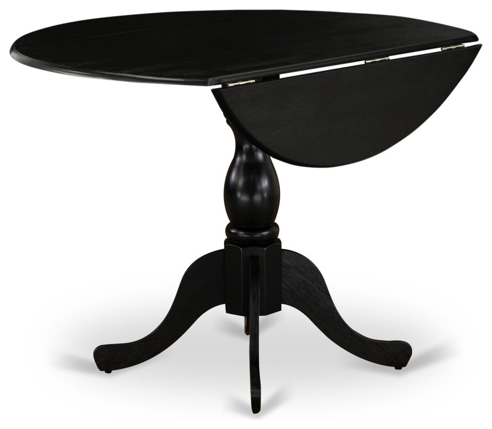 5 Pc Dining Set, 1 Drop Leaves Table, 4 Dark Gotham Grey Chair