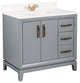 Fabia Collection 36" Bathroom Vanity With Sink, Mirror, Countertop, Dark Gray
