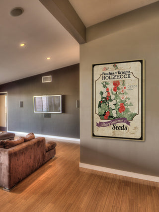 "Flower Packet Hollyhock" Painting Print on Canvas