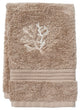 Taupe Terry Guest Towel, Coral, Beige