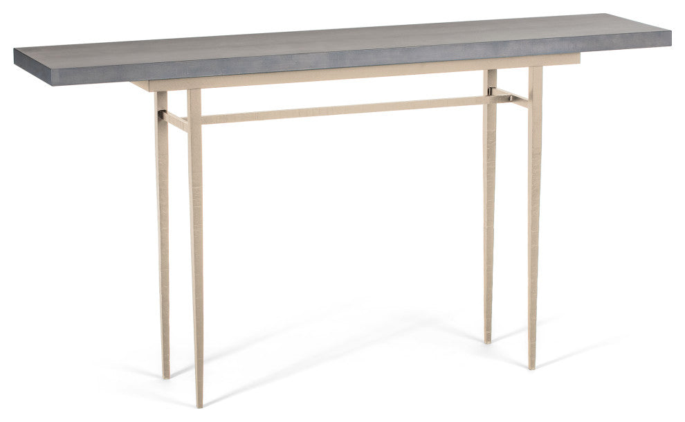 Wick 60" Console Table, Soft Gold Finish, Maple Grey Accents