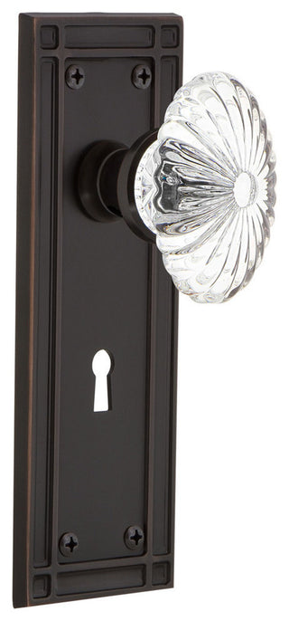Mission With Keyhole Double Dummy Oval Fluted Crystal Knob