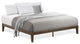 King Size Platform Bed With 4 Solid Wood Legs And 2 Extra Center Legs Walnut