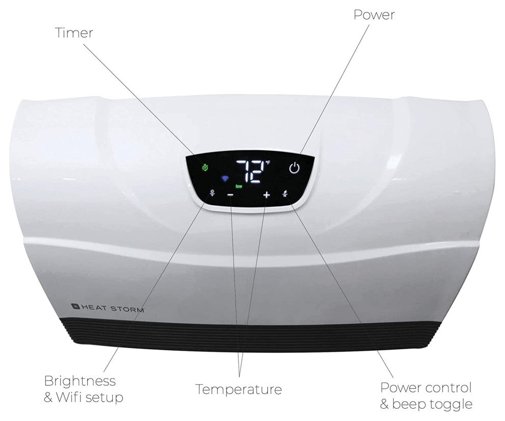 Heat Storm 1500 Watt Infrared WiFi enabled, wall mount  electric space heater